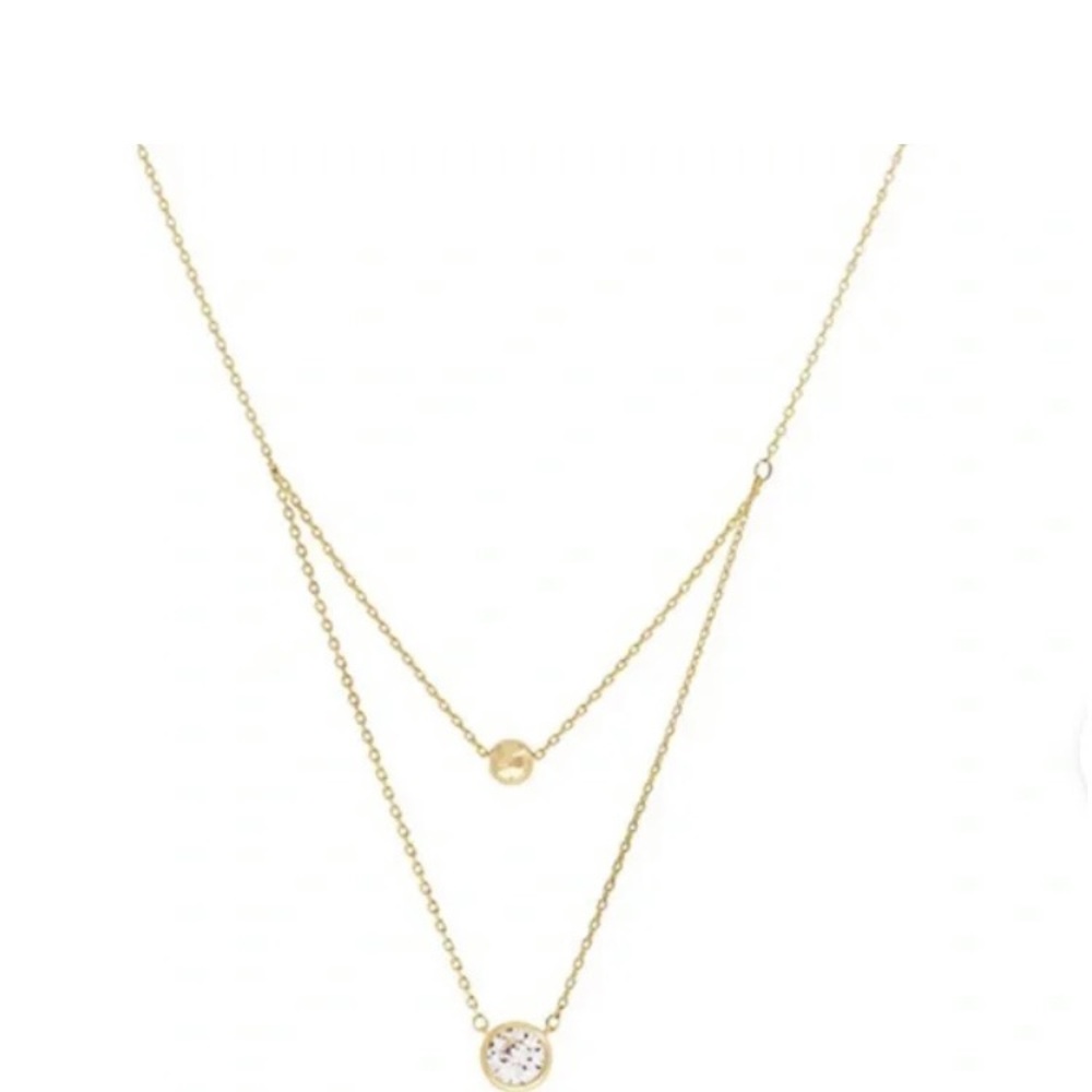 New Marlyn Schiff Double Layered Necklace Gold tone 16" length necklace - Picture 4 of 4
